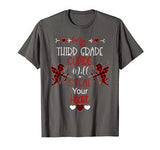 Third Grade Teacher Valentine Cute Buffalo Plaid Cupid T-Shirt