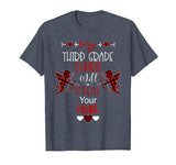 Third Grade Teacher Valentine Cute Buffalo Plaid Cupid T-Shirt