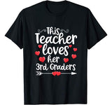 This Teacher Loves 3rd Grade Class Funny Valentines Day Gift T-Shirt