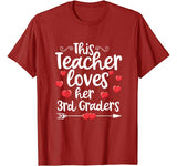 This Teacher Loves 3rd Grade Class Funny Valentines Day Gift T-Shirt