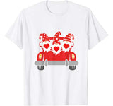 Three Gnome Holding A Heart On A Truck Valentines Day Gift T-Shirt