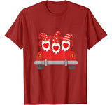 Three Gnome Holding A Heart On A Truck Valentines Day Gift T-Shirt
