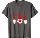 Three Gnomes Holding Hearts Valentines Boys Girls Kids T-Shirt