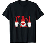 Three Gnomes Holding Hearts Valentines Boys Girls Kids T-Shirt