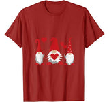 Three Gnomes Holding Hearts Valentines Boys Girls Kids T-Shirt