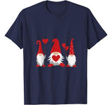 Three Gnomes Holding Hearts Valentines Boys Girls Kids T-Shirt