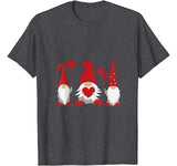 Three Gnomes Holding Hearts Valentines Boys Girls Kids T-Shirt