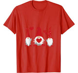 Three Gnomes Holding Hearts Valentines Boys Girls Kids T-Shirt