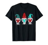 Three Gnomes Holding hearts Valentines Cute T-Shirt