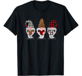 Three Gnomes Holding hearts leopard Valentines Day Gift T-Shirt