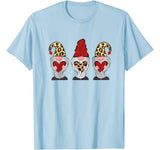 Three Gnomes Holding hearts leopard Valentines Day Gift T-Shirt