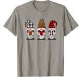 Three Gnomes Holding hearts leopard Valentines Day Gift T-Shirt
