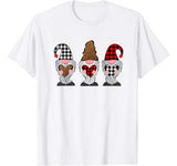 Three Gnomes Holding hearts leopard Valentines Day Gift T-Shirt