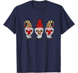 Three Gnomes Holding hearts leopard Valentines Day Gift T-Shirt