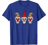 Three Gnomes Holding hearts leopard Valentines Day Gift T-Shirt