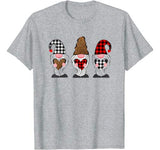 Three Gnomes Holding hearts leopard Valentines Day Gift T-Shirt