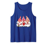 Three Gnomes Valentine Cute Elves Hearts Love Nordic Gnomes Tank Top