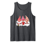Three Gnomes Valentine Cute Elves Hearts Love Nordic Gnomes Tank Top