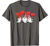 Three Gnomes Valentine’s Day Love Heart Balloons Couple Gift T-Shirt