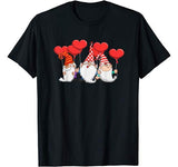 Three Gnomes Valentine’s Day Love Heart Balloons Couple Gift T-Shirt