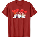 Three Gnomes Valentine’s Day Love Heart Balloons Couple Gift T-Shirt