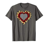 Three Hearts Buffalo Leopard Plaid Valentine’s Day Kid T-Shirt