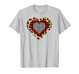 Three Hearts Buffalo Leopard Plaid Valentine’s Day Kid T-Shirt
