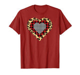 Three Hearts Buffalo Leopard Plaid Valentine’s Day Kid T-Shirt