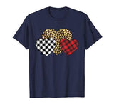 Three Hearts Leopard Buffalo Plaid Valentine’s day Girl Kid T-Shirt