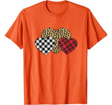 Three Hearts Leopard Buffalo Plaid Valentine’s day Kid Girl T-Shirt