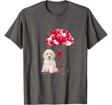 Toy Poodle With Love Balloons And Valentine’s Day T-Shirt
