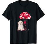 Toy Poodle With Love Balloons And Valentine’s Day T-Shirt