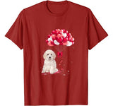 Toy Poodle With Love Balloons And Valentine’s Day T-Shirt