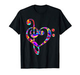Treble Clef T-Shirt – Valentines Day Bass Clef Heart Love