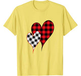 Two Hearts Leopard Buffalo Plaid Valentine’s day Girl Kid T-Shirt