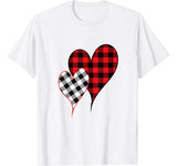 Two Hearts Leopard Buffalo Plaid Valentine’s day Girl Kid T-Shirt