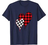 Two Hearts Leopard Buffalo Plaid Valentine’s day Girl Kid T-Shirt