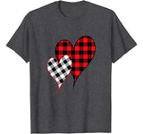 Two Hearts Leopard Buffalo Plaid Valentine’s day Girl Kid T-Shirt