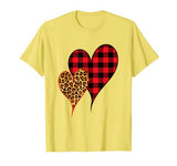 Two Hearts Leopard Buffalo Plaid Valentine’s day Girl Kids T-Shirt