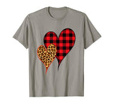 Two Hearts Leopard Buffalo Plaid Valentine’s day Girl Kids T-Shirt