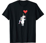 Unicorn Balloon Love Heart Valentines Day Gifts Shirts T-Shirt