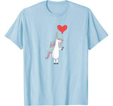 Unicorn Balloon Love Heart Valentines Day Gifts Shirts T-Shirt