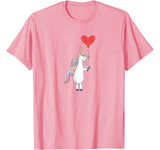Unicorn Balloon Love Heart Valentines Day Gifts Shirts T-Shirt
