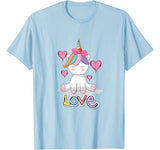 Unicorn Love Heart Valentine’s Day Shirt for Kids / Girls