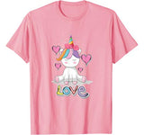 Unicorn Love Heart Valentine’s Day Shirt for Kids / Girls