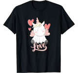 Unicorn Love Heart Valentine’s Day Shirt for Women Girls