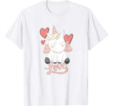 Unicorn Love Heart Valentine’s Day Shirt for Women Girls