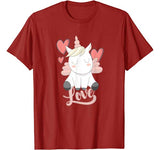 Unicorn Love Heart Valentine’s Day Shirt for Women Girls