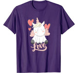 Unicorn Love Heart Valentine’s Day Shirt for Women Girls