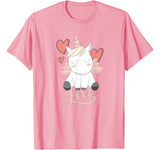 Unicorn Love Heart Valentine’s Day Shirt for Women Girls